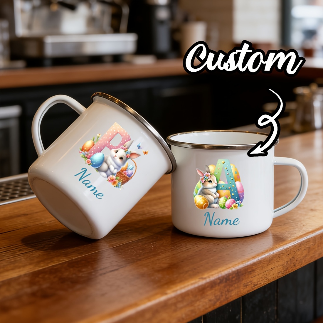 Coffee Equipment Names - Caneca Personalizada com Iniciais Florais e