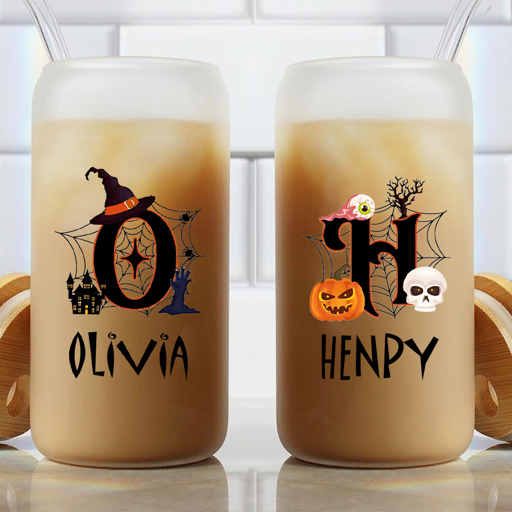 Coffee Equipment Names - Copo de Vidro Personalizado para Halloween